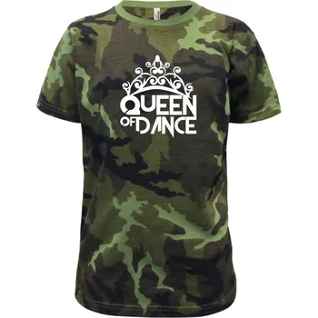 Chlapecké tričko Queen of Dance - Dětské maskáčové triko - 146 cm/10 let ( Zelený maskáč )