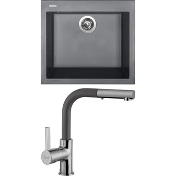 Kuchyňský dřez Set Sinks (dřez Cube 560 Titanium 72 + baterie Enigma S Titanium 72) CU56072ENSGR72