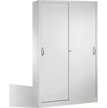 Dílenská skříň typ Cabo, s posuvnými dveřmi, 4 vložné police, Š 1200, H 400, V 1950 mm, šedá