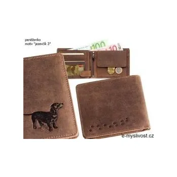 Peněženka E-myslivost Kožená myslivecká peněženka - motiv Jezevčík I