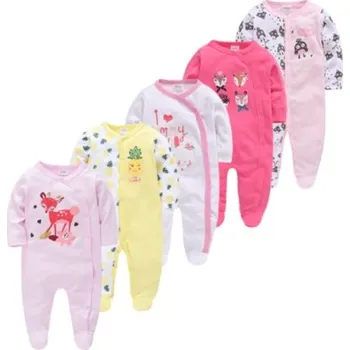 Kojenecký overal - mix motivů dívčí (5 ks) Varianta: varianta 7, Věk: 0-3M