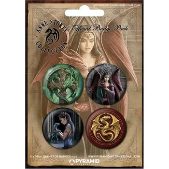 Placka set - Anne Stokes - Dragons - 4x38mm