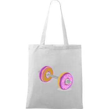 Donut Barbell - Taška bavlněná - 42 x 38 cm ( Bílá )