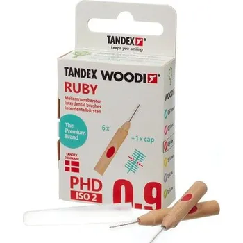 Zubní kartáček Tandex Woodi 0,9 Ruby mezizubní kartáček 6 ks