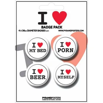 Placka set - I LOVE... 4x38mm