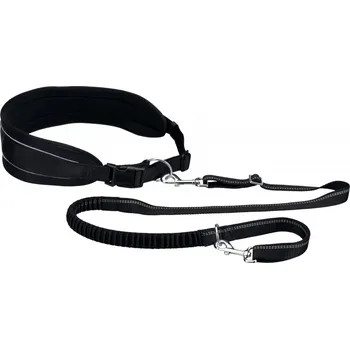 Běžecký opasek pro psa Trixie Bederní pás s pružným vodítkem černý