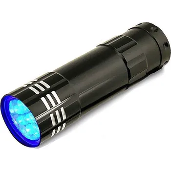 Alitom UV hliníková Led svítilna / UV Led baterka 9 led 3xAAA