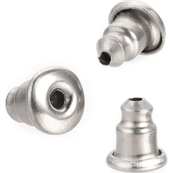 Materiál na výrobu šperku Nerezové náušnicové zarážky 5mm - 1Ks+B - 6 x 4 mm / 1Ks