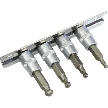 Gola hlavice Triumf hlavice zástrčné 1/4", Inbus 3 - 6 mm, s koulí, sada 4 díly - 100-07305