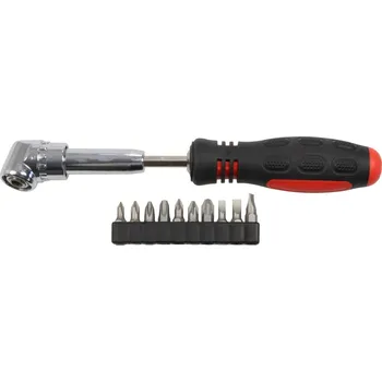 Bit Triumf šroubovák úhlový pro 1/4" bity, odnímatelná dvoukomponentní rukojeť, bity PL - PH – PZ, sada 11 dílů - 100-07241