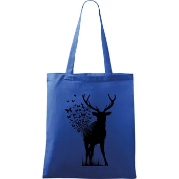 Nákupní taška Deer Butterfly - Taška bavlněná - 42 x 38 cm ( Královská modrá )