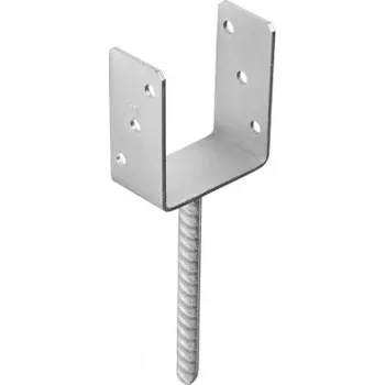 Kotevní patka sloupku do betonu 121x120x4 mm typ U (zinek žárový)
