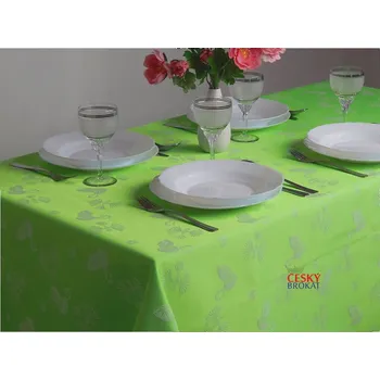 ubrus HEDVA ČESKÝ BROKÁT Ubrus Odaska holubička zelená Rozměr ubrusu: ovál 130x190