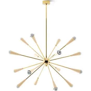 Stilnovo Sputnik, zlaté závěsné svítidlo, 16x6W LED E14, prům. 99cm