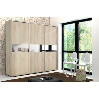 Šatní skříň Šatní skříň Ska A27 XL Barva korpusu: Dub - Craft zlatý, Rozměry: 250 cm, Dveře: Čokoláda