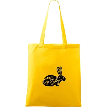 Nákupní taška Zajíc květy - Taška bavlněná - 42 x 38 cm ( Žlutá )