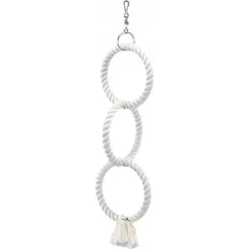 Hračka pro ptáka Nobby bavlněné 3 kruhy pro papouška 48 cm průměr kruhu 14 cm