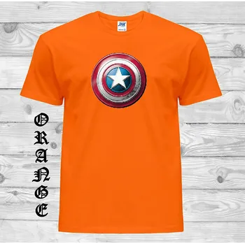 Chlapecké tričko detske-levne-bavlnene-tricko-potisk-stit-kapitan-Amerika Barva: Orange - oranžová, velikost: 128