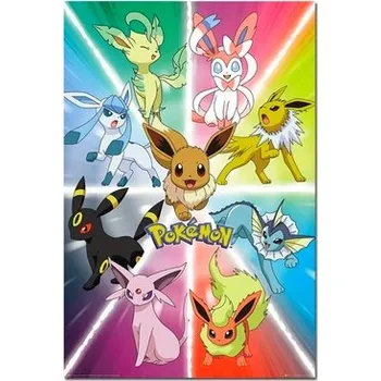 Samolepící dekorace Obraz s motivem Pokémon - evoluce Eevee Motiv: Pokémon - evoluce Eevee, Rozměry (cm): 20x30 cm