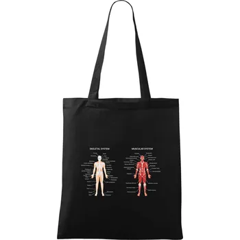 Skelet and Moscular system - Taška bavlněná - 42 x 38 cm ( Černá )