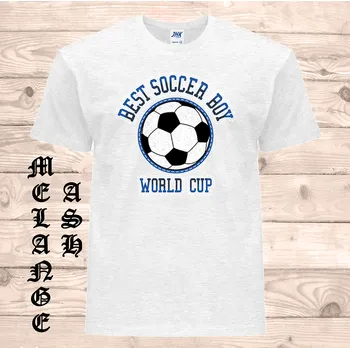 Chlapecké tričko detske-levne-bavlnene-tricko-potisk-napis-fotbal-nejlepsi Barva: Heather grey - vřesově šedá, velikost: 164