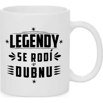 Hrnek - Legendy se rodí v dubnu Barva: Bílá