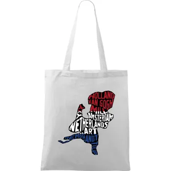 Nákupní taška Mapy - názvy měst - Nizozemí - Taška bavlněná - 42 x 38 cm ( Bílá )