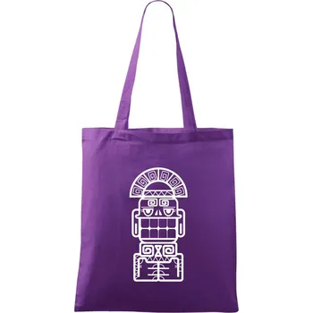 Mayové - socha se zuby - Taška bavlněná - 42 x 38 cm ( Fialová )