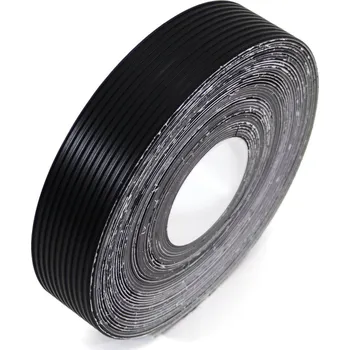 Výstražná páska Černá gumová ochranná protiskluzová páska FLOMA Ribbed - 9,15 m x 5 cm a tloušťka 1,7 mm