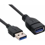 USB 3.0 prodlužovací kabel, A-A, samec-samice, černý délka 1,8 metru