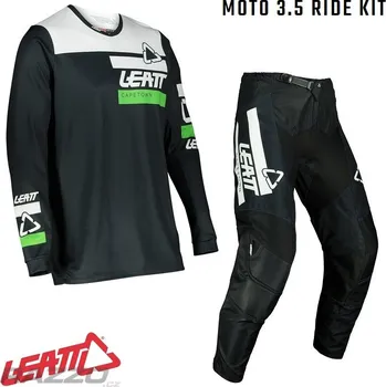 Elektrokoloběžka Dětský komplet LEATT Moto 3.5 Ride Kit Junior Black 2022 kalhoty Y28 / dres YXL