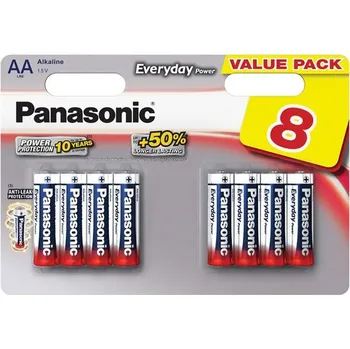 Článková baterie Baterie AA (R6) alkalická PANASONIC Everyday Power 8ks / blistr