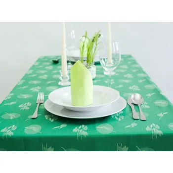 ubrus HEDVA ČESKÝ BROKÁT Ubrus Odaska SNĚŽENKY zelená Rozměr ubrusu: 120x120