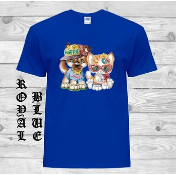 detske-levne-bavlnene-tricko-potisk-pejsek-kocka-street-style Barva: Royal blue - královsky modrá, velikost: 116