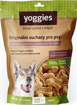 Pamlsek pro psa Yoggies Hypoalergenní suchary s hmyzím proteinem a kurkumou 150 g