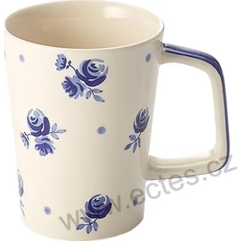 ChaCult ALMUT bílý keramický hrnek s modrými květy 300ml