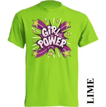 detske-levne-bavlnene-tricko-potisk-Divci sila Barva: Lime - limetková, velikost: 152