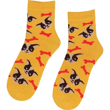 Vzorované dívčí ponožky WOLA CORGI žluté Velikost: 21-23