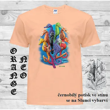panske-bavlnene_tricko_uv_potisk_morsky_konik Barva: Orange neo - matně oranžová, velikost: L