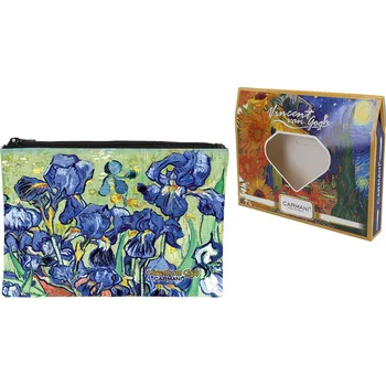 Carmani® Carmani - Kosmetická taštička V. Van Gogh, Kosatce v dárkové krabičce - 22*16,5*1 cm