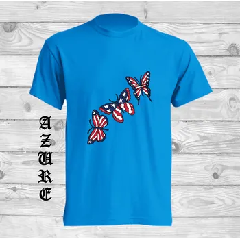 detske-levne-bavlnene-tricko-potisk-usa-motyl Barva: Azure - azurově modrá, velikost: 164