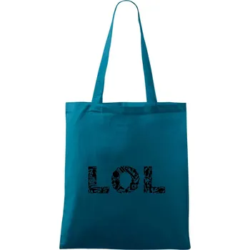 LOL nápis - Taška bavlněná - 42 x 38 cm ( Petrolejová )