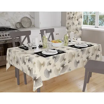 ubrus Orbytex Ubrus teflonový - vějíř béžový Rozměry: 120x180, Tvar: Ovál