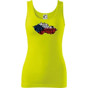 Mapy - názvy měst - Česko - Dámské tílko - S ( Limetková )