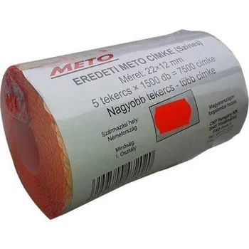 Samolepící etiketa Cenové etikety, 22x12 mm, METO, červené