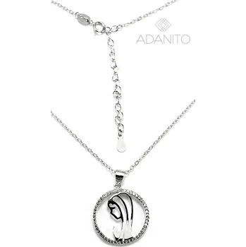 Náhrdelník Stříbrný náhrdelník Madona se zirkony