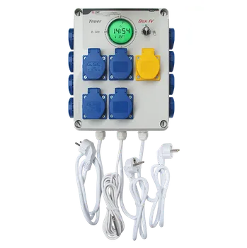 Elektrická zásuvka GSE Timer Box IV 12x600W + topení - 230V, 30A, EU zásuvka