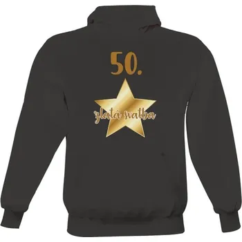 Pánská mikina Pánská mikina s kapucí s potiskem Zlatá svatba pánské