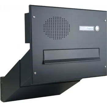 Poštovní schránka 1x poštovní schránka D-041 k zazdění do sloupku + čelní deska s 1x zvonkem a přípravou pro HM - lakovaná - RAL 7016 MAT. - ANTRACIT