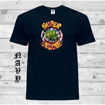 detske-levne-bavlnene-tricko-potisk-Superheroes Barva: Navy - tmavě modrá, velikost: 164